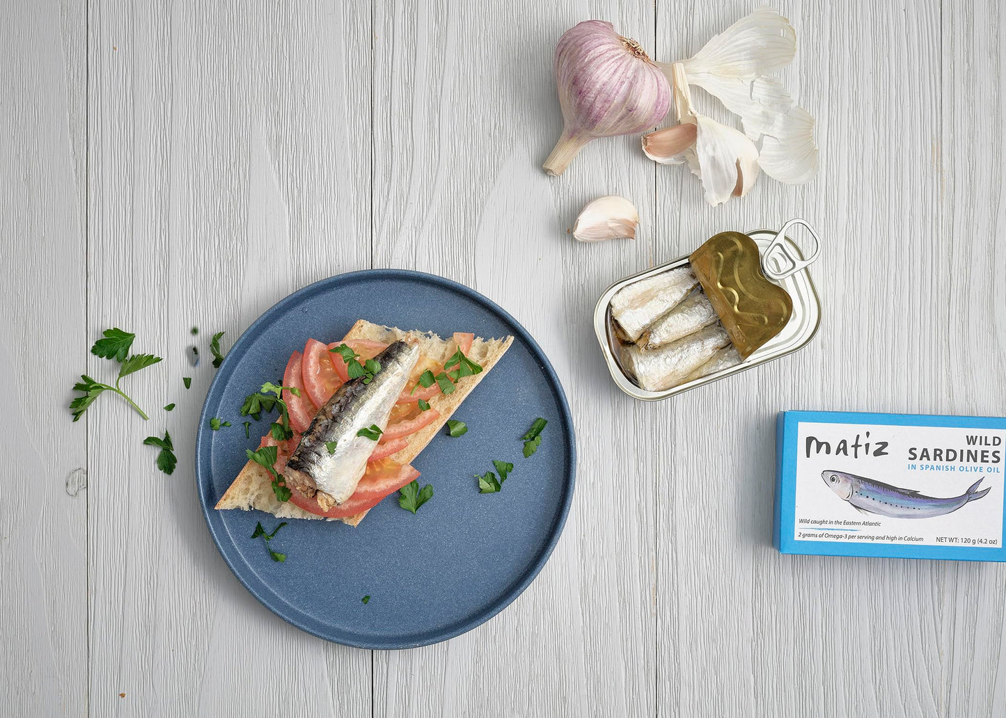 Matiz Sardines In Olive Oil, 4.2 Ounce Can (Pack Of 5) Spanish Gourmet Wild Caught Natural Fish For Tapas, Snacks, Or Meals, Pro