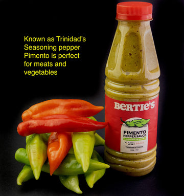 Berties Trinidad Pimento Sauce (17 Oz./500ml) | Adds Wonderful Flavour and Aroma Without The Heat to Dish | Season Your Meats A