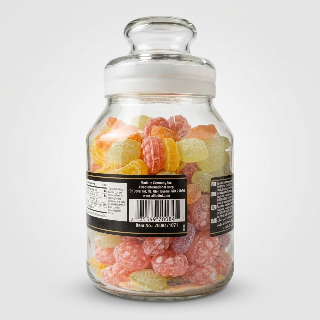 Cambridge & Thames Assorted Fruit Candies 34oz - Gourmet Hard Candy Jar