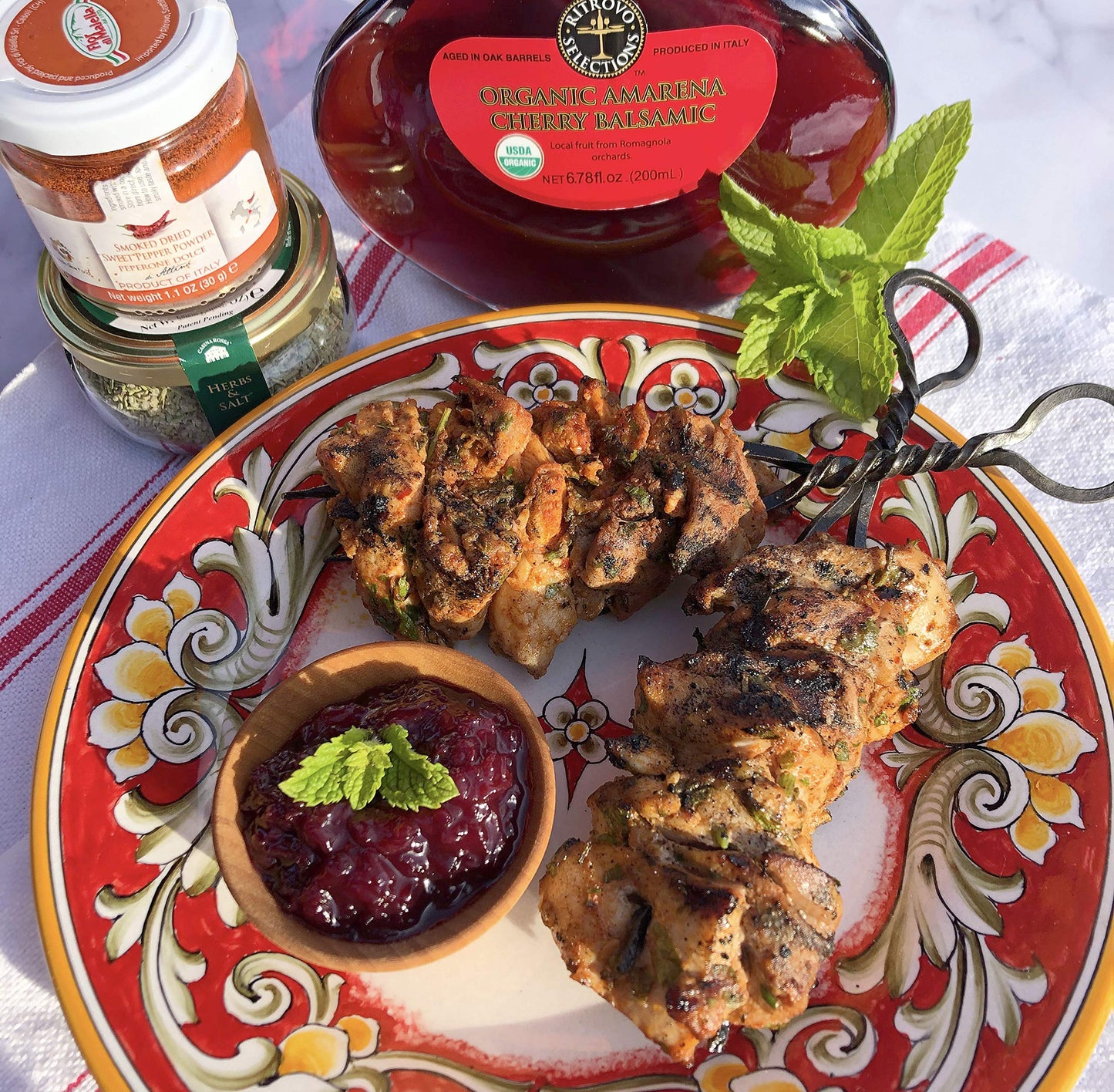 Ritrovo Selections Organic Balsamic Vinegar 6.78Fl.Oz. (200Ml) (Cherry)