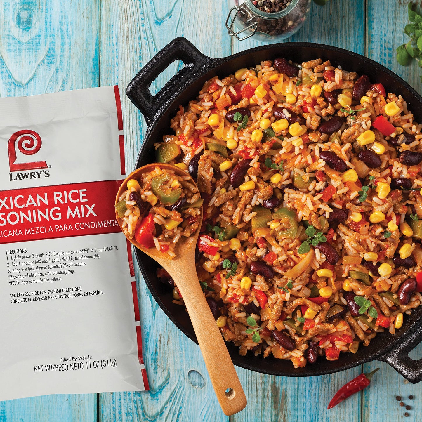 Lawry'S Mexican Rice Seasoning Mix, 11 Oz (Pack Of 6) - Six 11 Ounce Bags Of Rice Seasoning Mix For A Subtle Spicy Flavor, Perfect For Seasoning Rice, Meat, Vegetables And Mexican Dishes