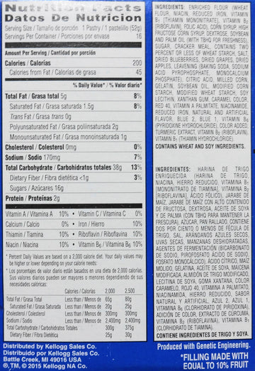 Pop-Tarts Frosted Blueberry Toaster Pastries (1 Pack) 29.3 Oz