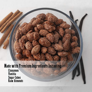 Gourmet Cinnamon Roasted Almond Gift Tin 36 Oz (2.25 Lb) Artisan Hand-Roasted Nuts Fresh To Order By Popn Nuts