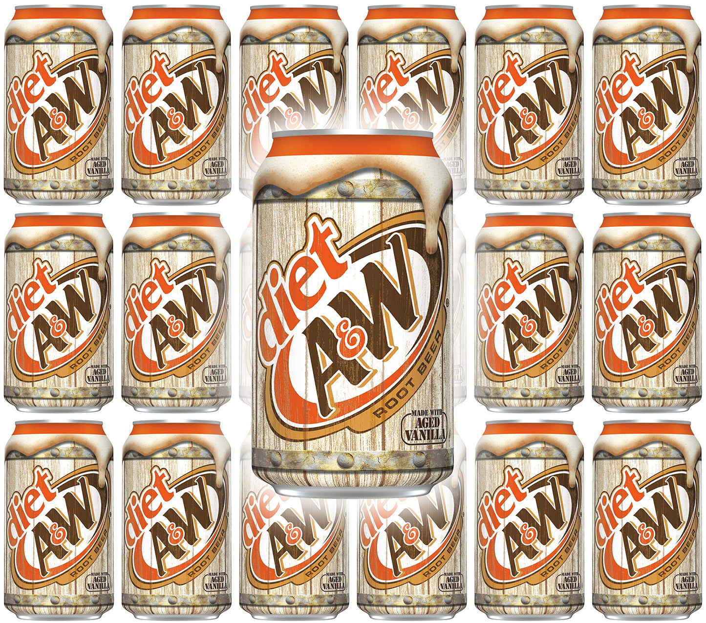 A&W Diet Root Malt Drink 12 Fl Oz Can (Pack Of 18 Total Of 216 Fl Oz)