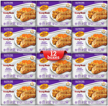 KJ Poultry Kosher for Passover Gluten Free Meals, Roast Chicken with Potato & Carrots, Halal, (12 Pack) Prepared Entree Fully Co