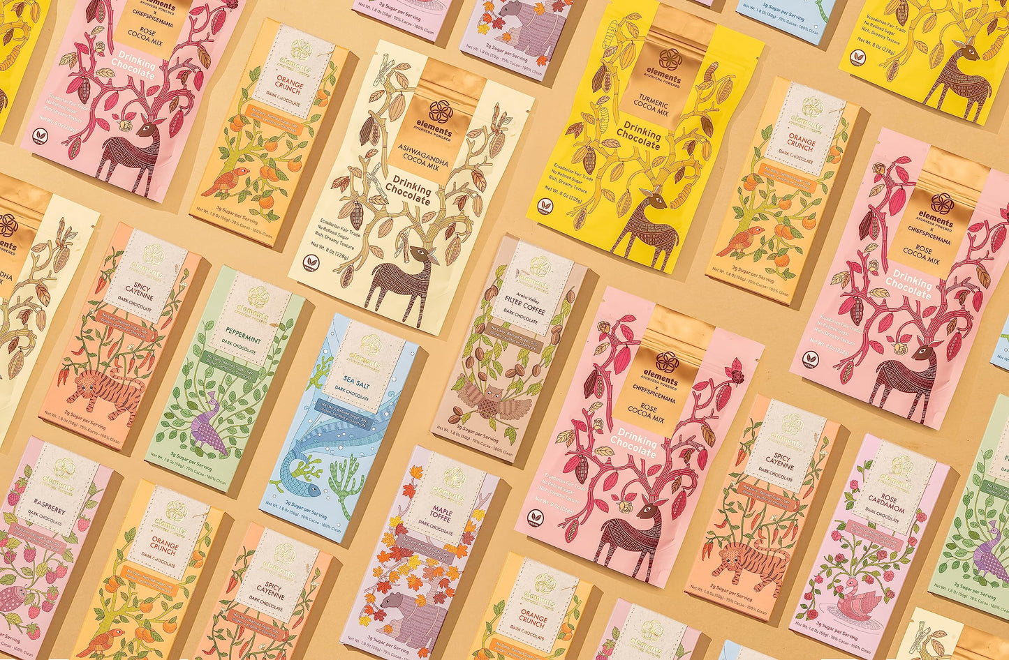 Elements Truffles Ayurvedic Chocolate Bars Variety Pack - Dairy Free, Paleo, Gluten Free - Healthy Gift Set of 9 Bars