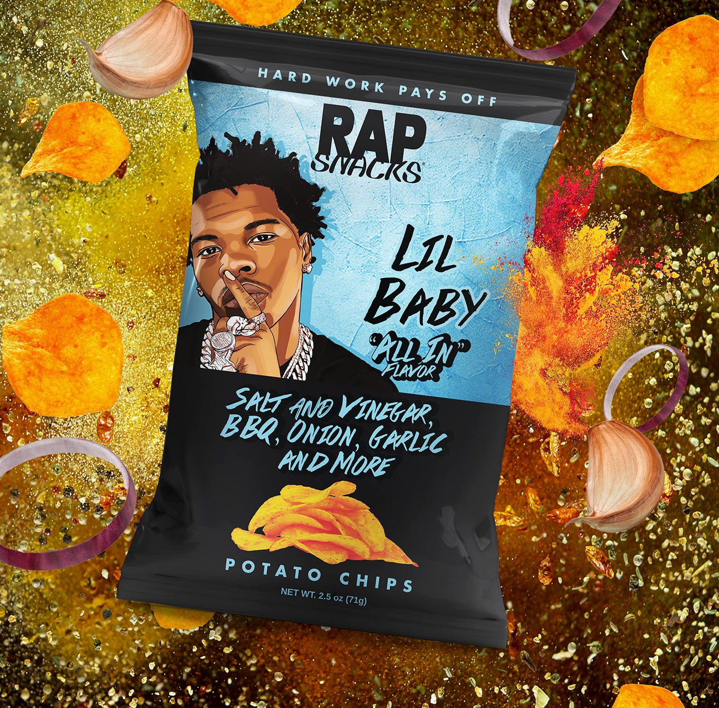 Rap Snacks Lil Baby All In Potato Chips 2.5 Oz Bags-Pack Of 6