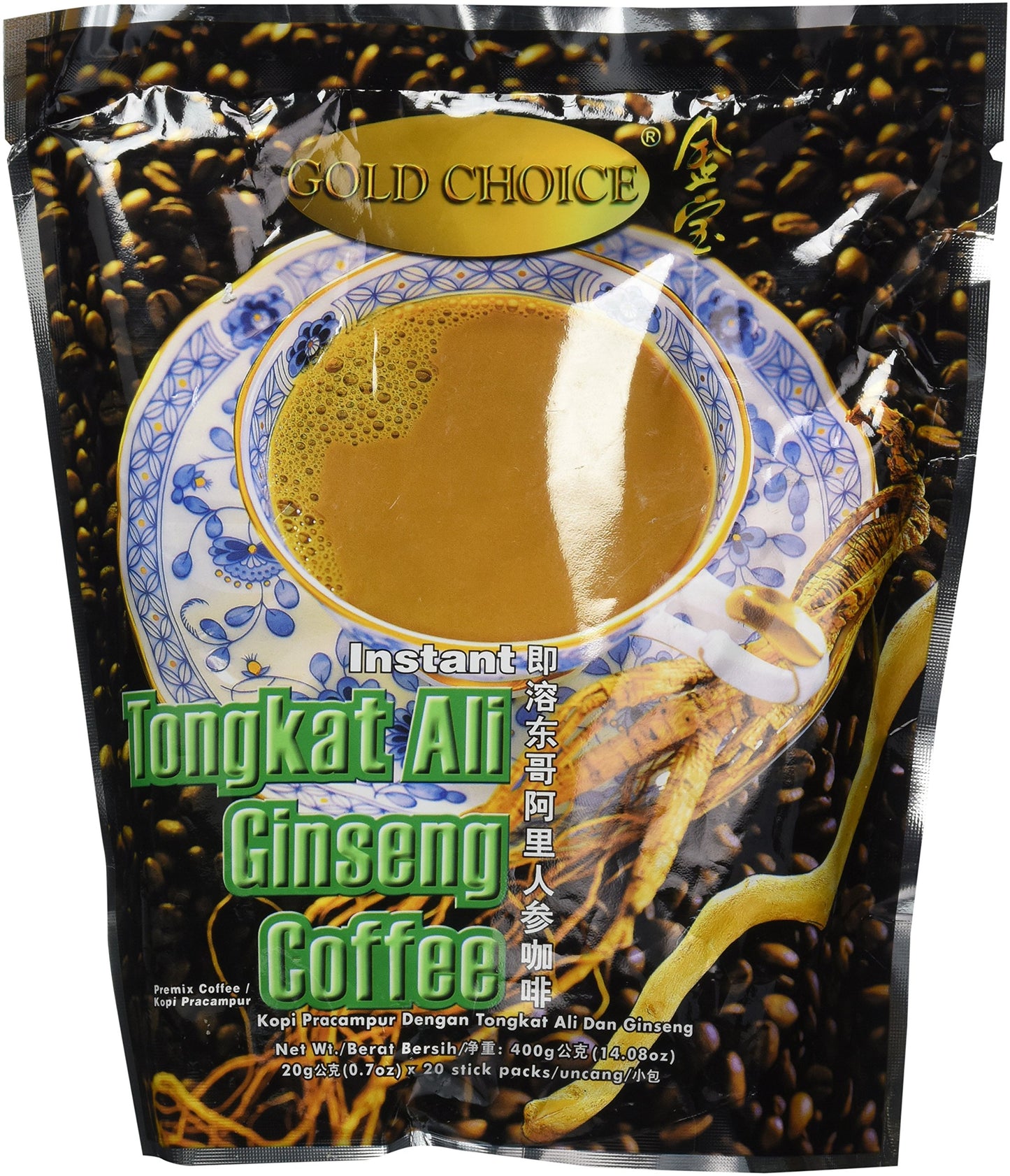 Gold Choice Instant Tongkat Ali Ginseng Coffee, 0.7 Ounce (Pack Of 20) (Synchkg034964)