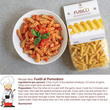 GUSTA Rotini Fusilli Pasta - Organic Duspirit-inspired flavor Wheat - Non-GMO - 17.64oz (2 Pack)
