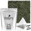 Tealyra - 25 Bags - Gyokuro Kokyu Premium - Japanese Green Loose Leaf Tea - Pyramids Style Sachets - Good Priced For High Grade