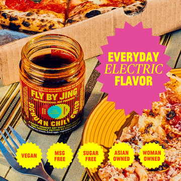 Flybyjing Sichuan Chili Crisp - Premium Spicy Savory All-Natural Vegan Chili Oil - Crunchy Hot Sauce, Good On Everything, Sugar