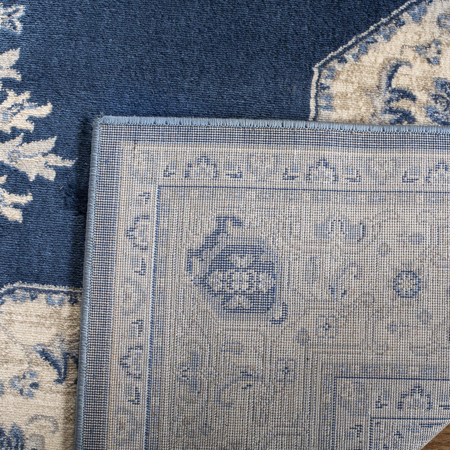 Safavieh Brentwood Collection 2 X 12 Navy Cream Bnt865N Medallion Distressed Non-Shedding Living Room Bedroom Runner Rug