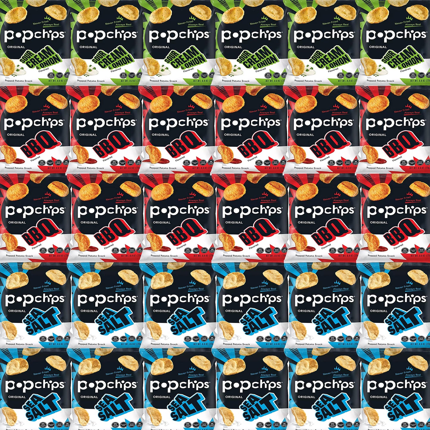 Bulk PopChips Variety Pack - 30 Count / 0.8 oz by Bussin Boxes