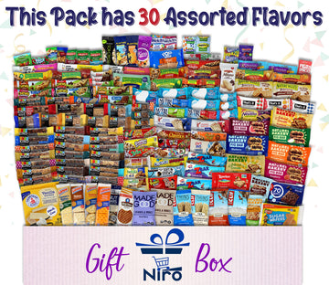 Niro Ultimate Snack Box | 30 Count Bar Variety Pack | Mixed Bars for Adults