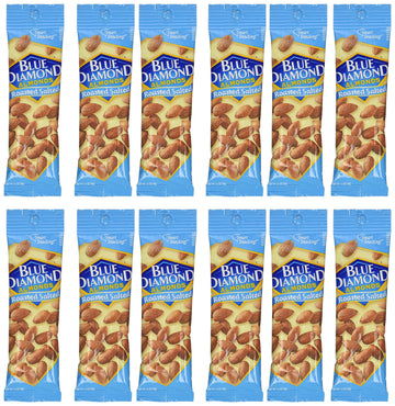 Blue Diamond Almonds, 1.5Oz Tubes, Roasted Salted, 12 Ea