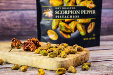 Setton Farms Pistachios, Scorpion Pepper Extreme Flavor, Naturally Seasoned, Dry Roasted No Shell, Non-GMO Project Verified, Glu