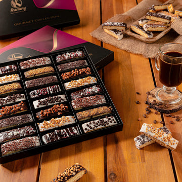 KREMERY Creamy Chocolate Cravings - Rosh Hashana & Shana Tova Chocolate Covered Biscotti Cookies Gift Basket (24 Count) Birthday