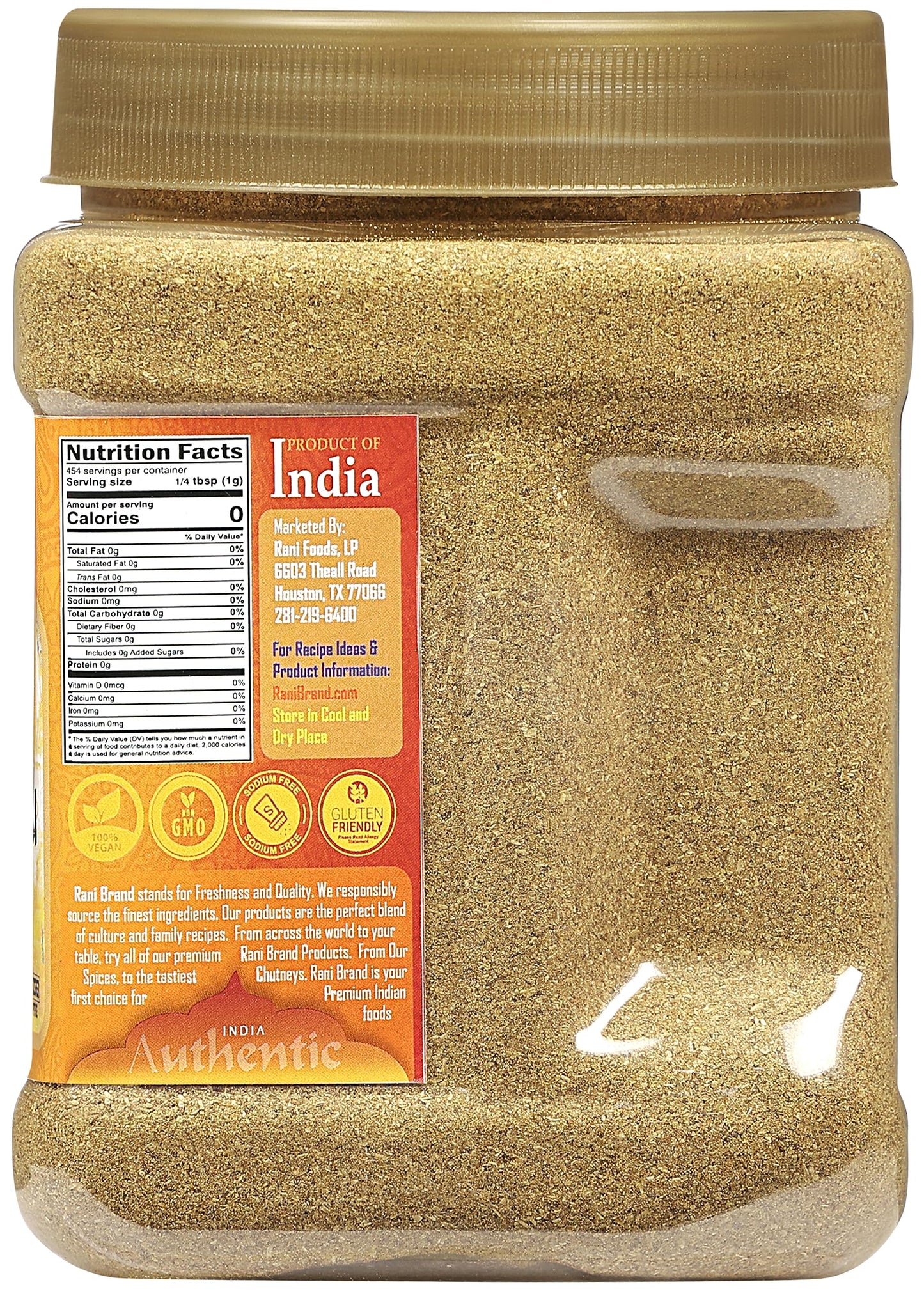 Rani Dhana-Jeeru (Coriander-Cumin Blend 50-50) Powder 16Oz (1Lb) 454G Pet Jar ~ All Natural | Vegan | Gluten Friendly | Non-Gmo | Kosher | Indian Origin