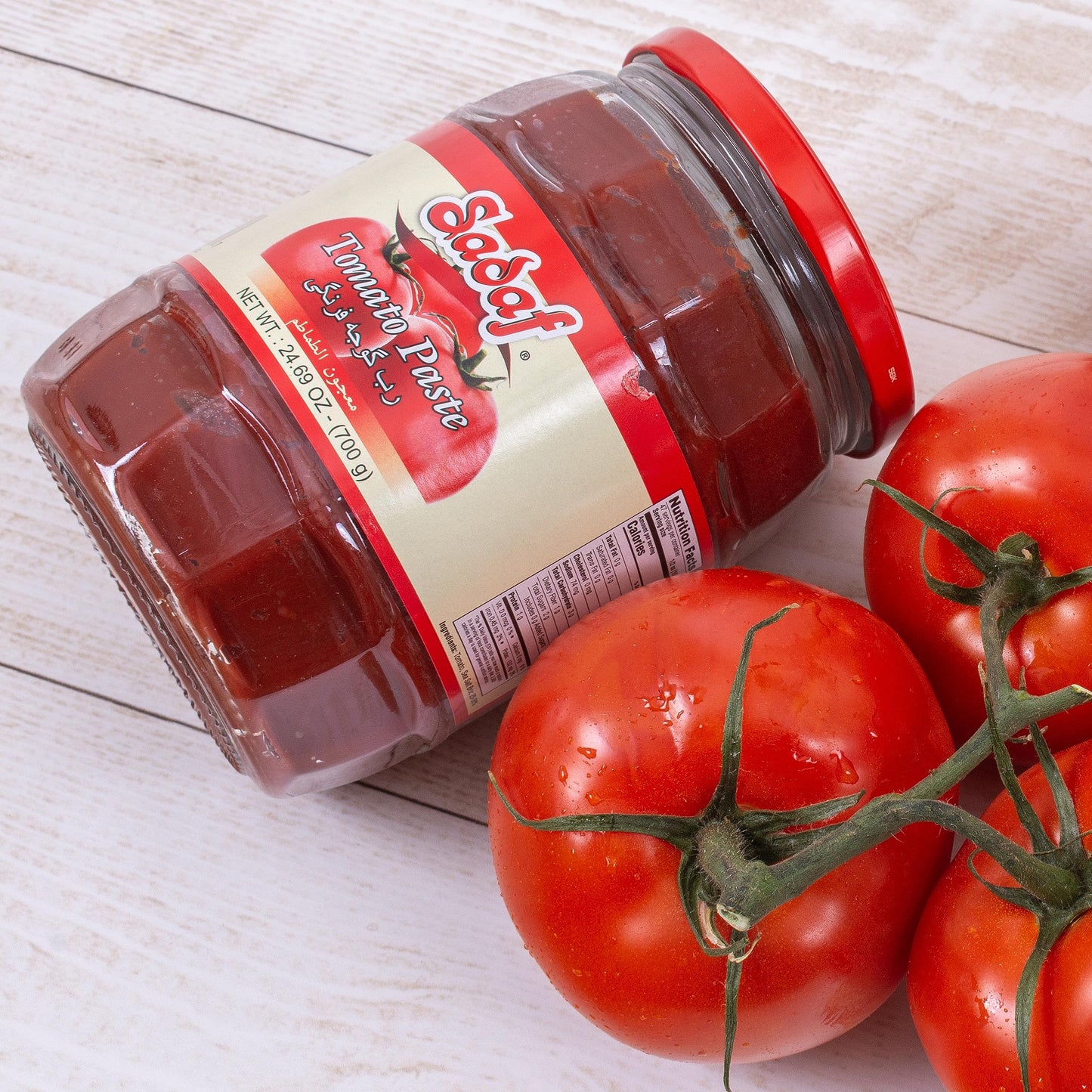 Sadaf Tomato Paste in jar - Tomato paste no sugar added - All-natural tomato sauce - Keto Friendly, Kosher, no artificial colors