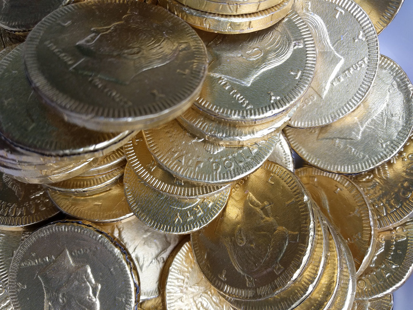 Fort Knox Gold Tone Foil Wrapped Belgian Milk Chocolate Coins, 1 Pound