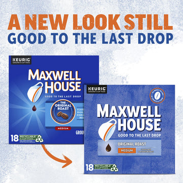 MAXWELL HOUSE K-Cup® Coffee Pods Original Roast, Medium Roast, 72 Total (18 Count per Pack), Model 00043000072318
