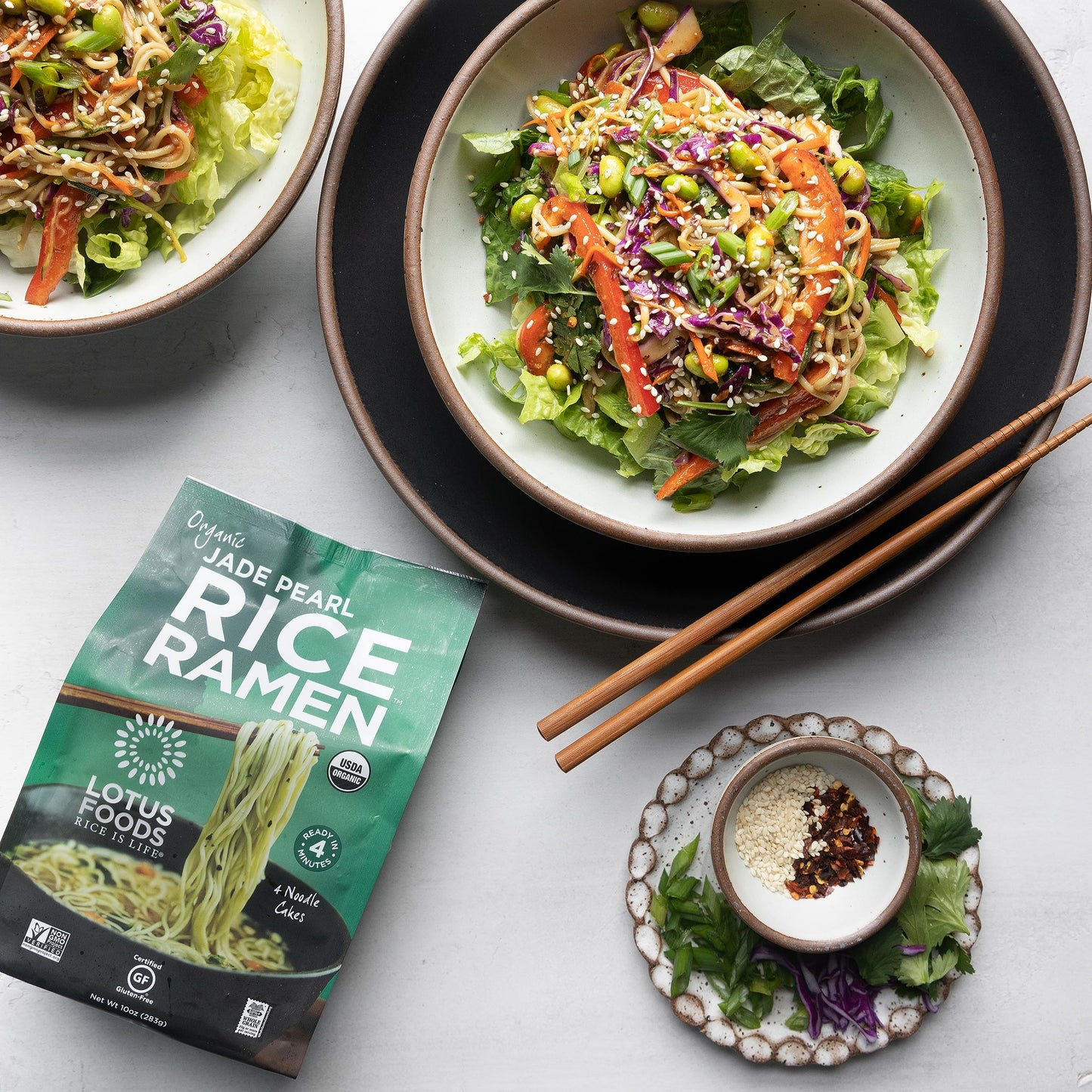 Lotus Foods Organic Jade Pearl Rice Ramen Noodles - Gluten Free Instant Ramen Noodles, Vegan, Low Sodium, Made With Brown Rice Flour And White Rice Flour, Ready In 4 Minutes - 10 Oz (Pack Of 6)