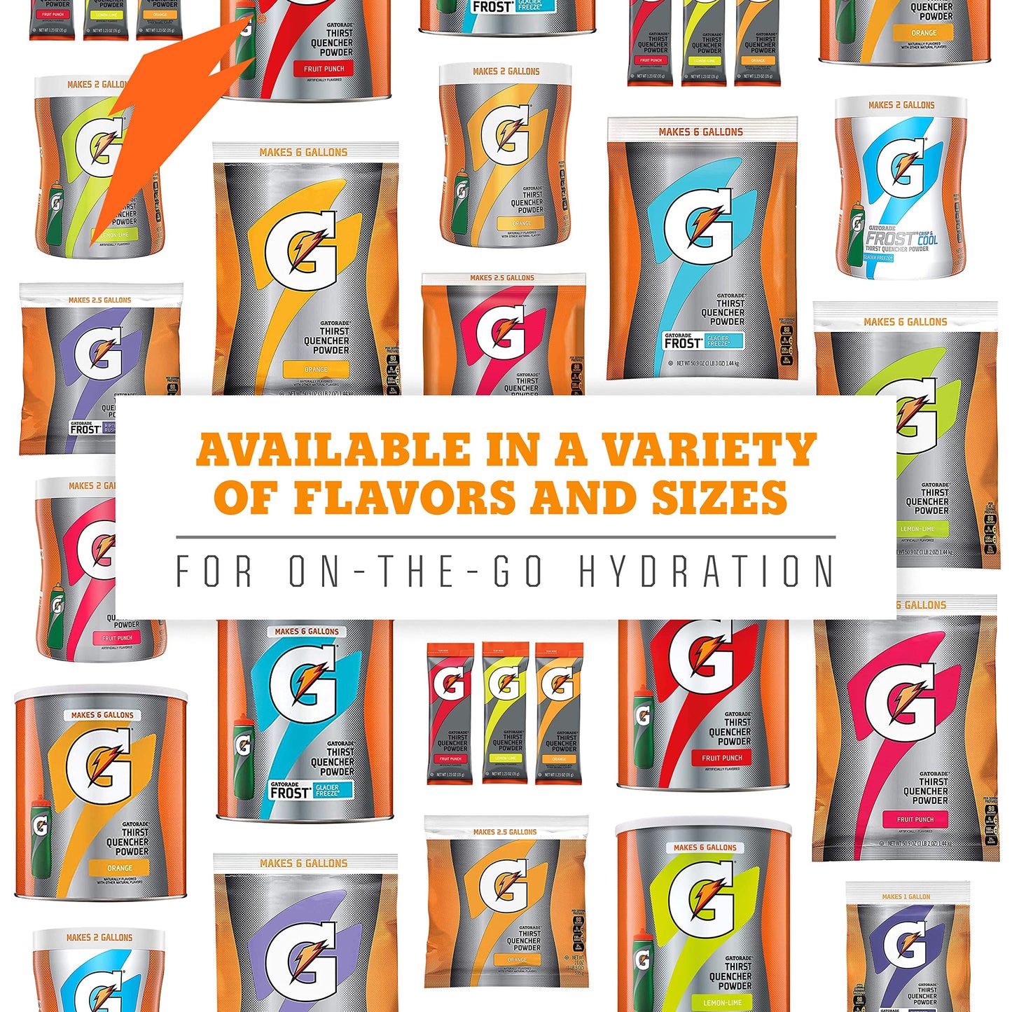 Gatorade Thirst Quencher Powder, Orange, 1.23oz Packets, (80 Pack)