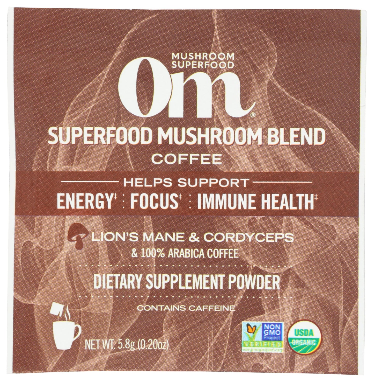 Om Mushroom Superfood Organic Mushroom Coffee Blend Drink Mix 0.21 Oz