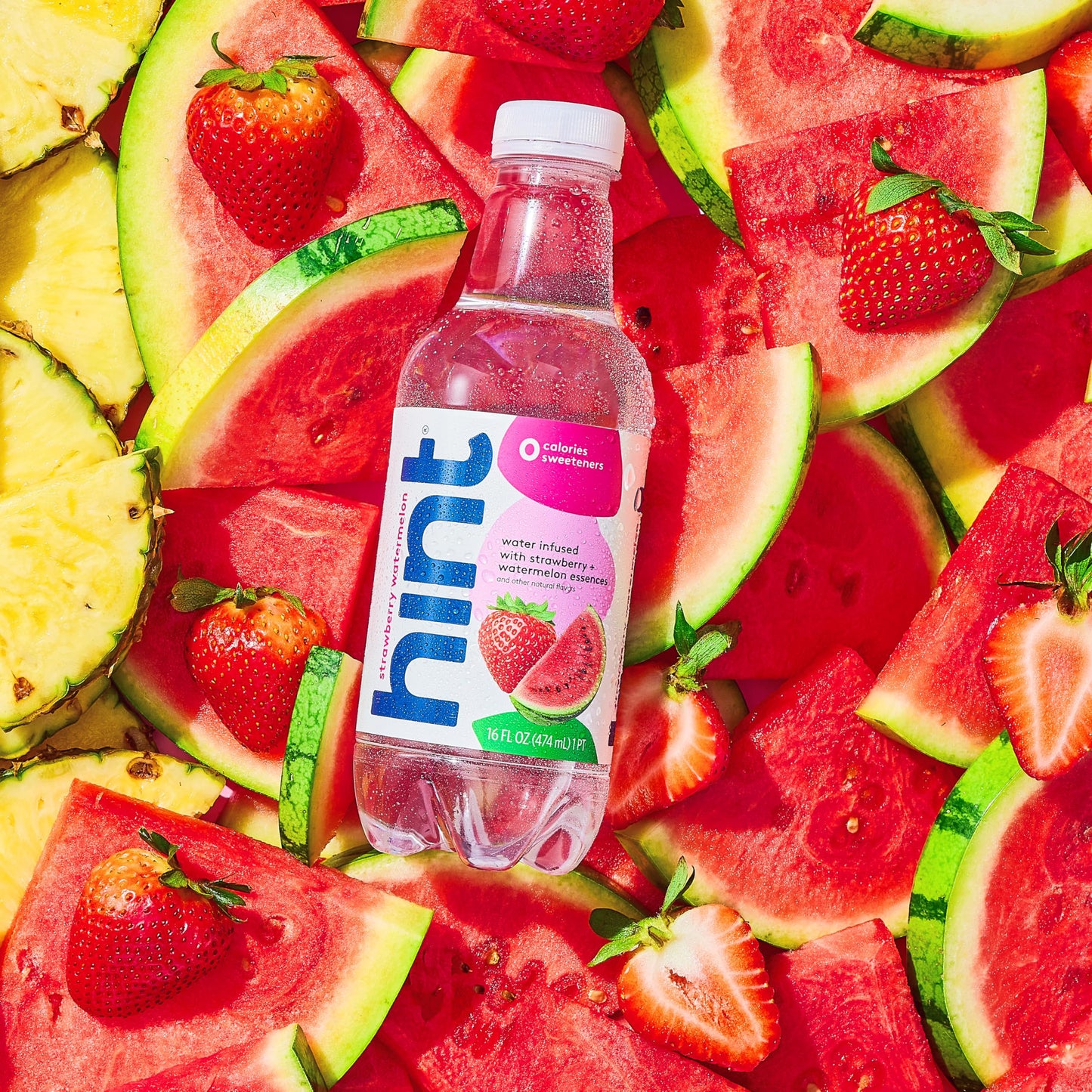 Hint Fruit-Infused Bottled Water, Strawberry Watermelon - Sugar Free Flavored Water With Zero Calories, Naturally Flavored, And