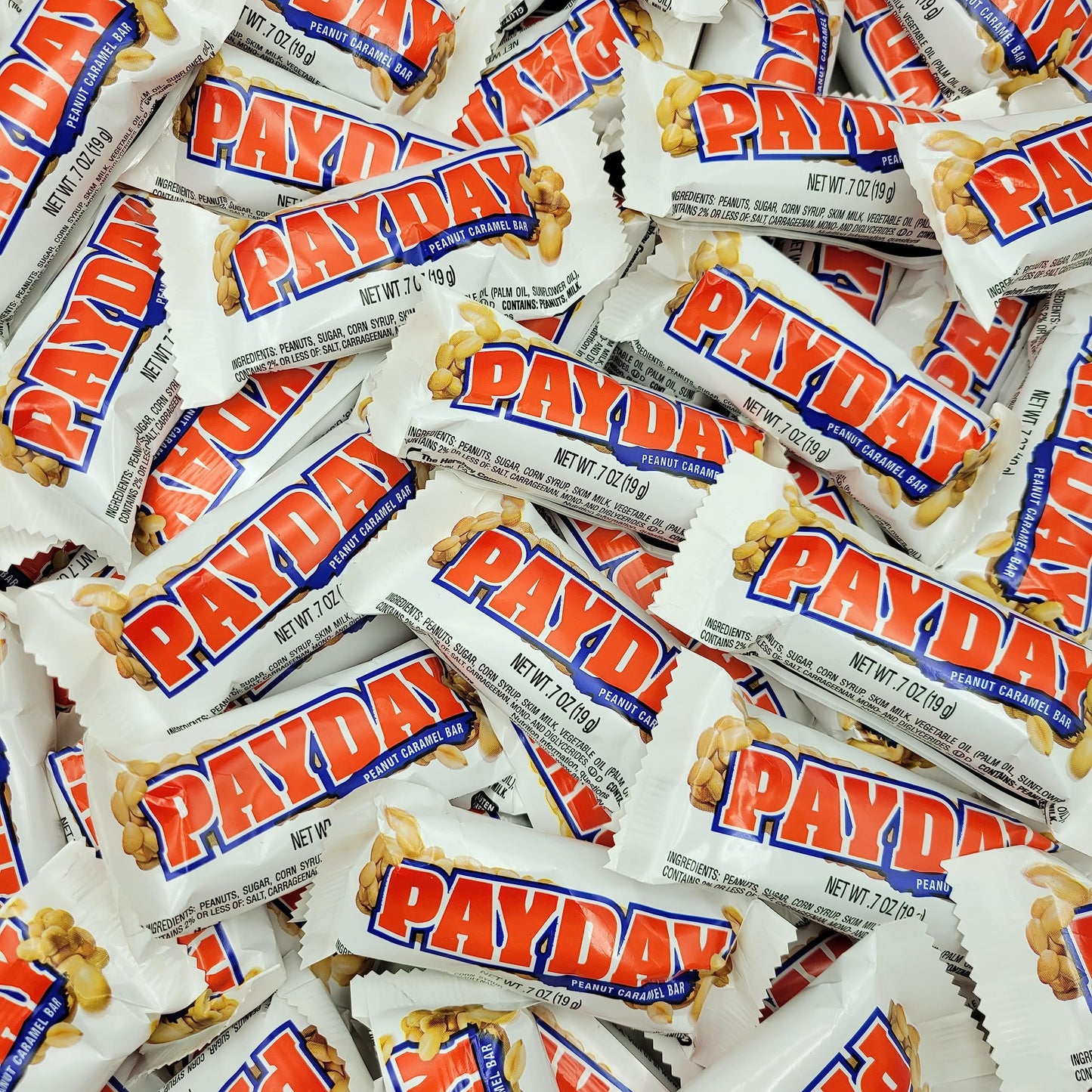 Payday Peanut And Caramel Snack Size Candy Bars - Bulk Individually Wrapped - 4 Pound