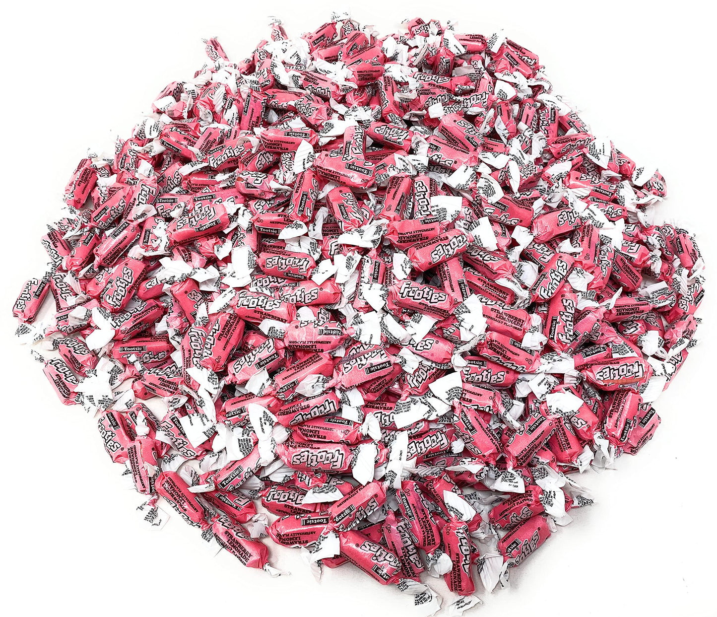 Bulk Strawberry Lemonade Flavor Tootsie Roll Frooties Chewy Pink American Taffies Candy Individually Wrapped In Resealable Assortit Bag 5 Lb 735+Pcs (80-Oz) Made In Usa