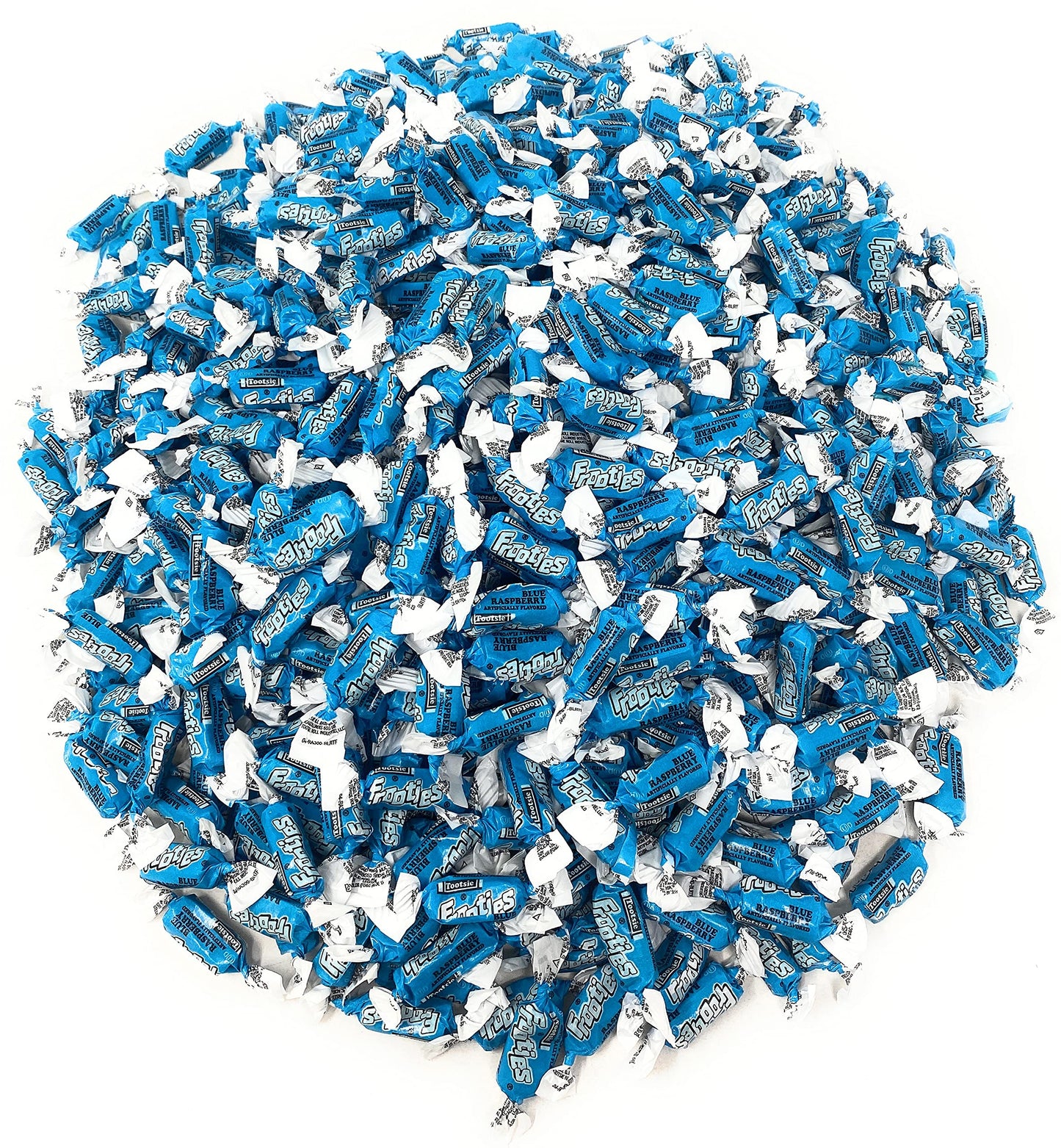Bulk Blue Raspberry Flavor Tootsie Roll Frooties Chewy American Taffies Candy Individually Wrapped In Resealable Assortit Bag 5