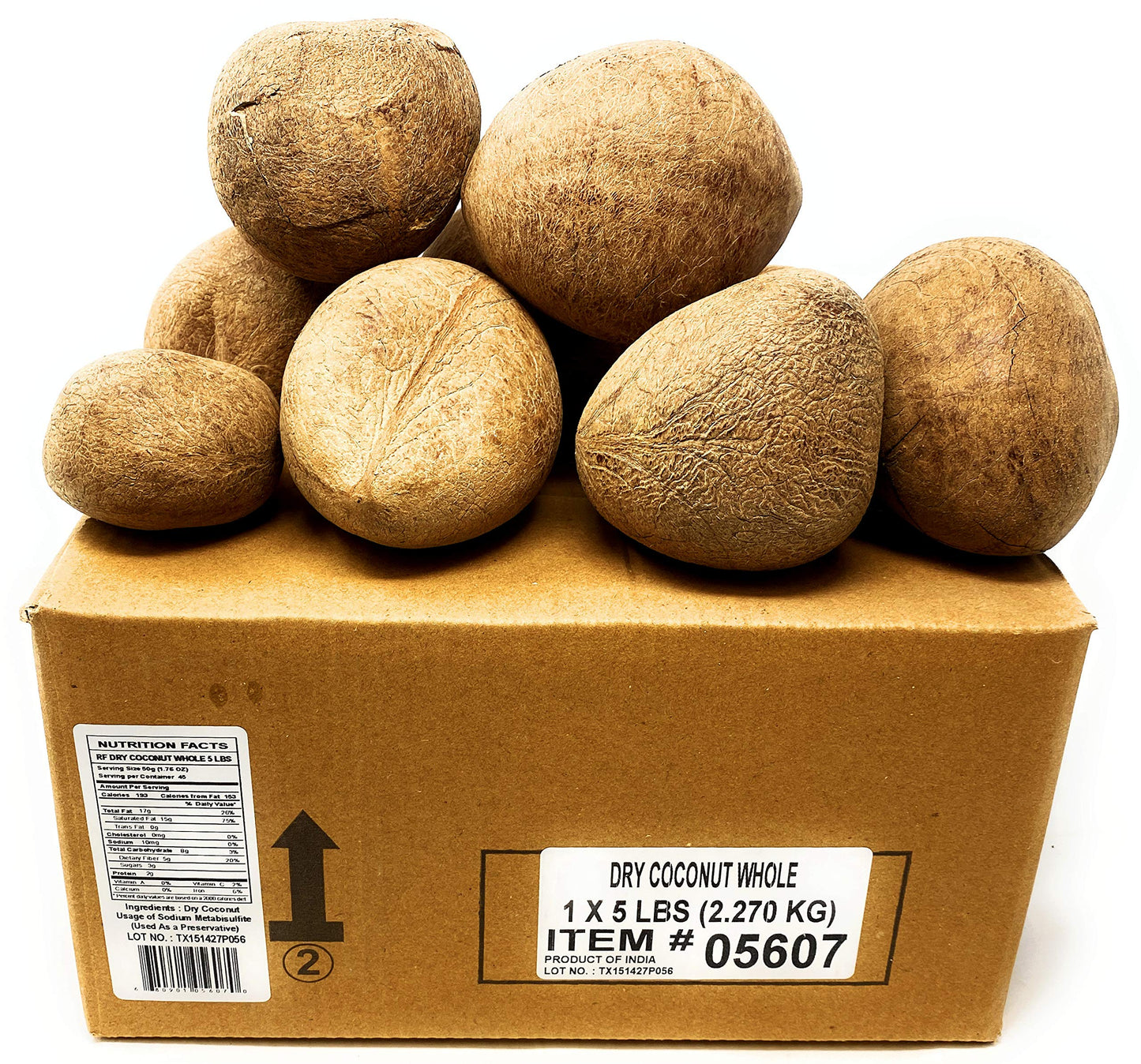 Rani Coconut (Copra) Dry Whole 80oz (5lbs) 2.27kg Bulk ~ Raw (Uncooked, Unsweetened) ~ All Natural | Vegan | Gluten Friendly