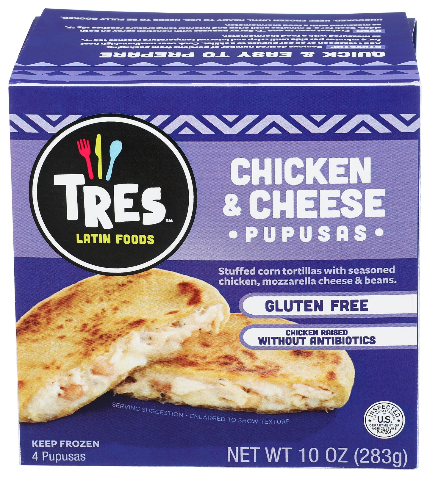Tres Latin Foods, Chicken And Cheese Pupusas, 4-count, 10 oz (frozen)