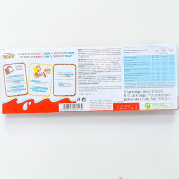 Kinder Cards 128g (5x2 Pack) - Premium Milk & Cocoa Biscuits