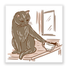 Cat On Table Sticker