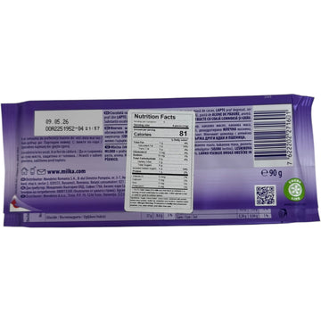 Milka Alpine Milk Chocolate Bar – 90g Creamy Swiss Chocolate