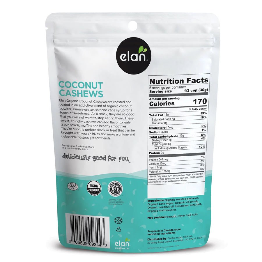 Coconut Cashews, Organic, Elan