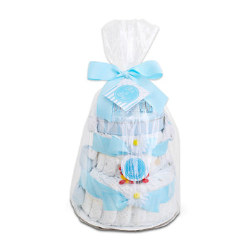 Blue Two- Tier Diaper Cake
