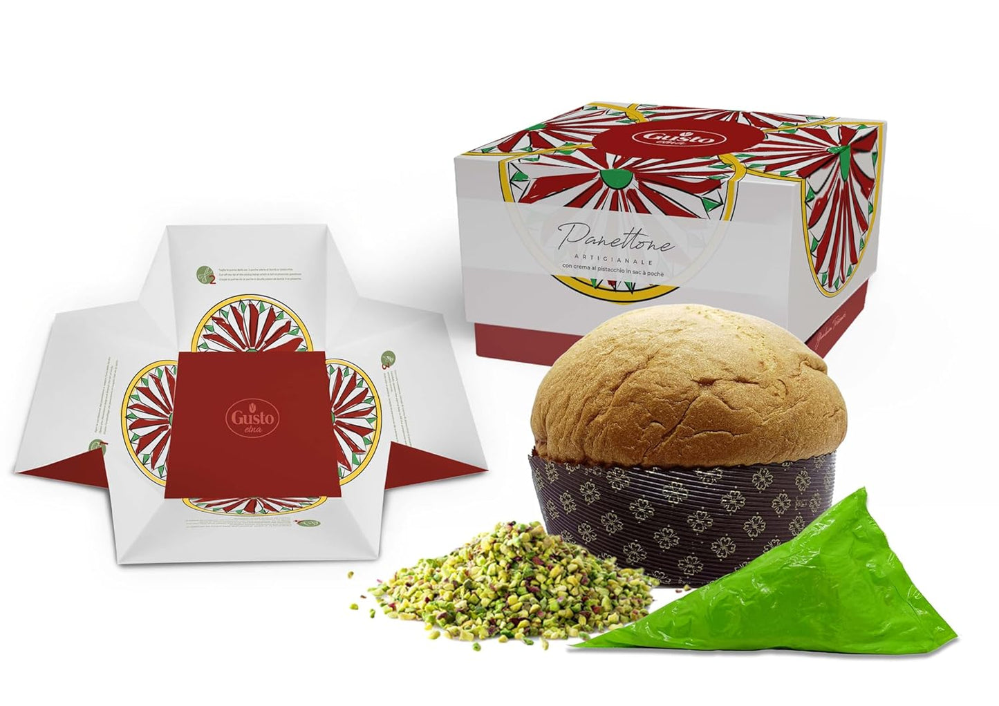 Gusto Etna Sicilian Panettone with Pistachio Cream