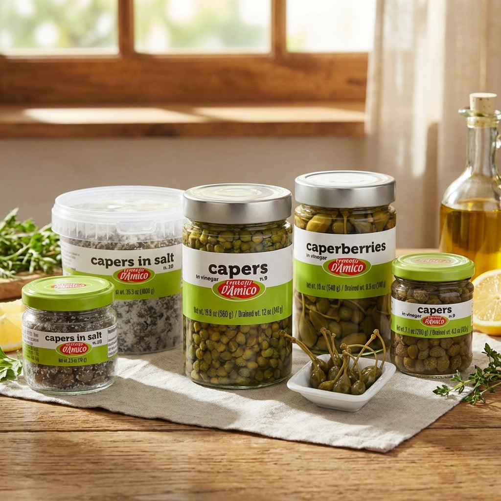 Fratelli D'Amico, Capers in Salt n.10 Family Size, 35.3oz, (1000g)
