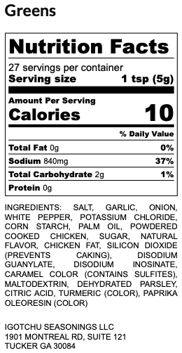Igotchu Greens Seasoning