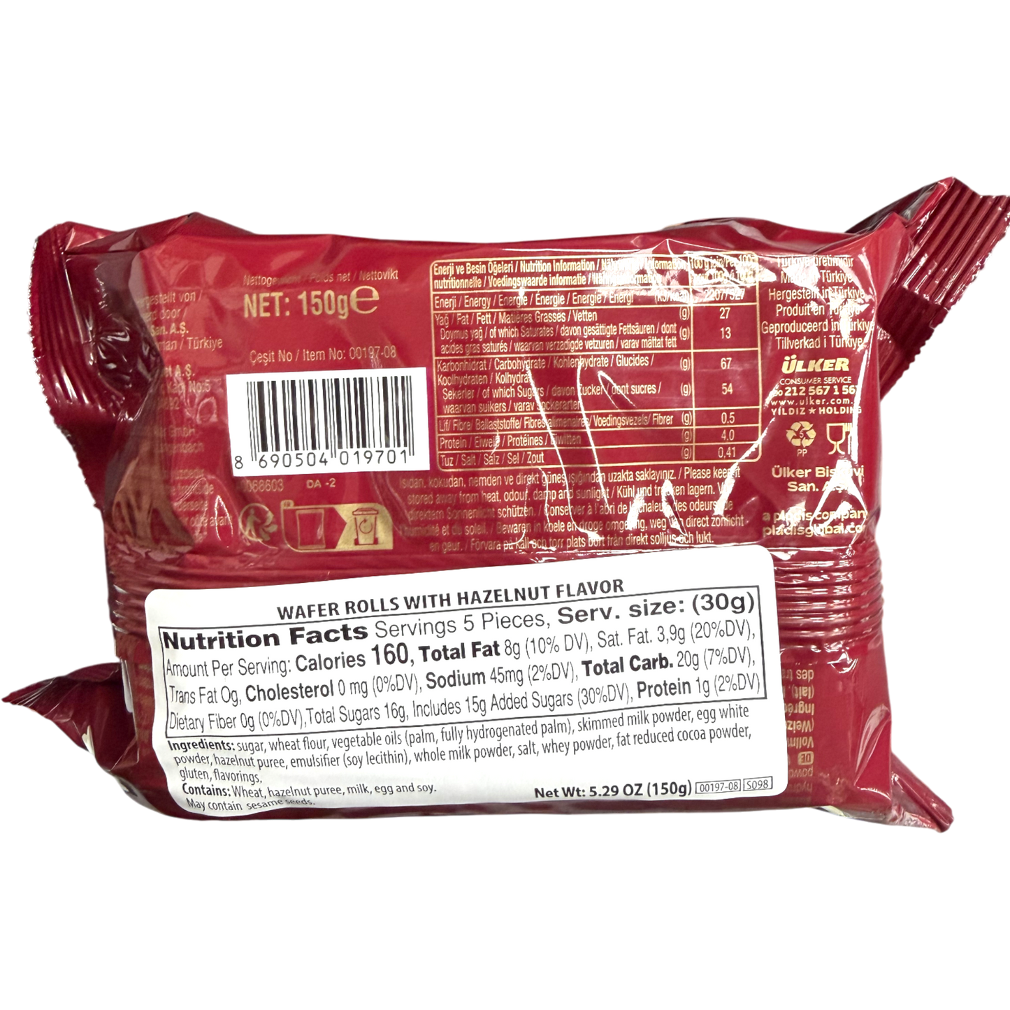 Ulker Rulokat Wafer Rolls with Creamy Chocolate Filling