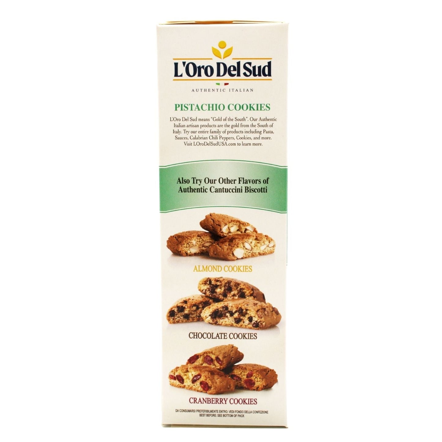 L'Oro Del Sud Cantuccini Biscotti with Pistachios, 6.35 oz