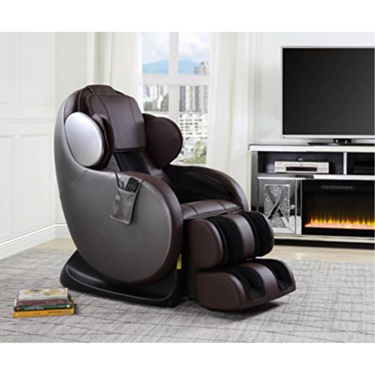 Acme Pacari Massage Chair In Chocolate Pu