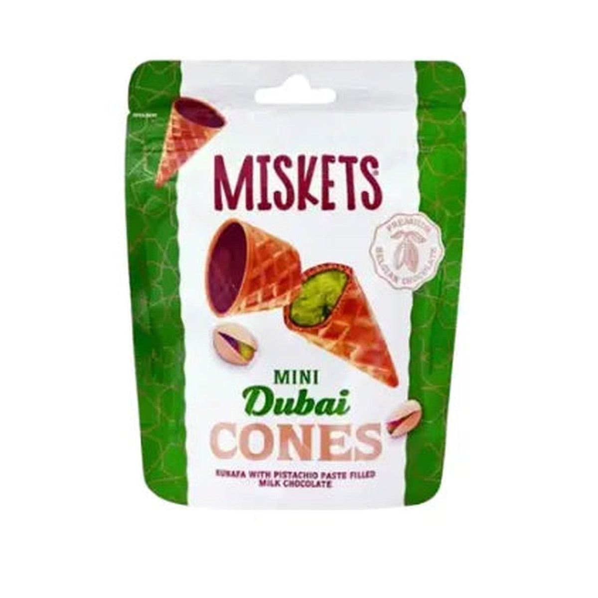 Miskets Mini Dubai Chocolate Cones – Pistachio Kunafa Filled Milk Chocolate (Dubai)