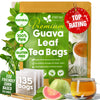 Natural Guava Leaves, Whole Dried Leaves, Cut-and-Sifted Guava leaves, 100% Pure from Guava Leaves, Natural Guava Loose Leaf Herbal Tea, No Additives, No Caffeine, Vegan