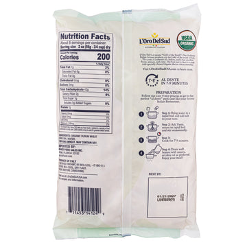 L'Oro Del Sud, Organic Cut Ziti Pasta 20 Pack x 1 lb