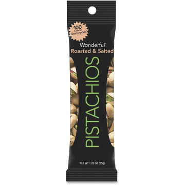 Wonderful Pistachios & Almonds Wonderful Roasted & Salted Pistachios - Cholesterol-Free - Pistachio - 1.25 Oz - 12 / Box