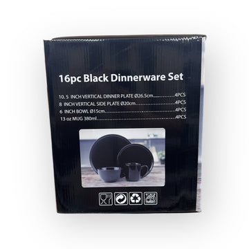 Top Notch – Black 16-Piece Dinnerware Set